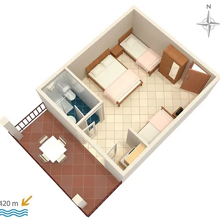 Apartament Studio Gradac 2784e Gradac (Split-Dalmatia)
